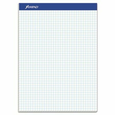 AMPAD/ OF AMERCN PD&PPR Ampad, QUAD DOUBLE SHEET PAD, 4 SQ/IN QUADRILLE RULE, 8.5 X 11.75, WHITE, 100 SHEETS 20210